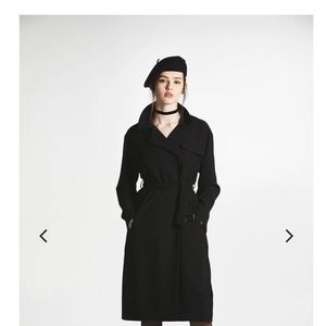 Chic Black Trench Coat with Belt